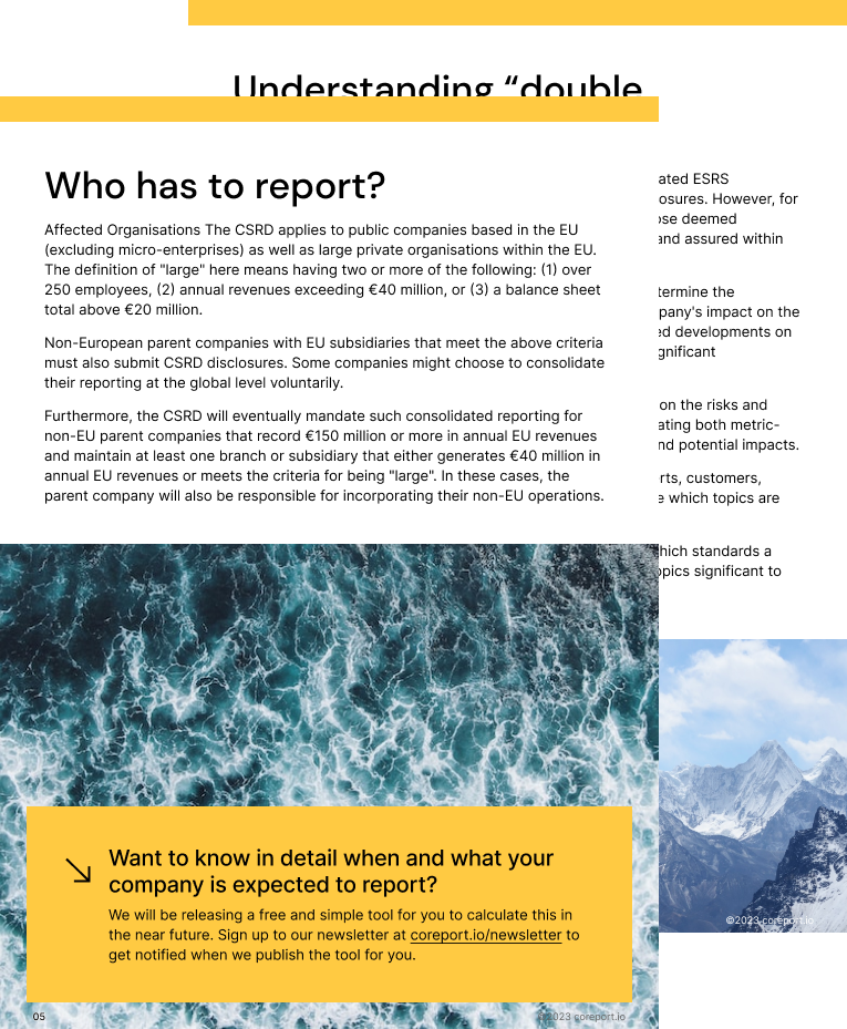 Coreport guide to understanding the CSRD and ESRS Cover Display